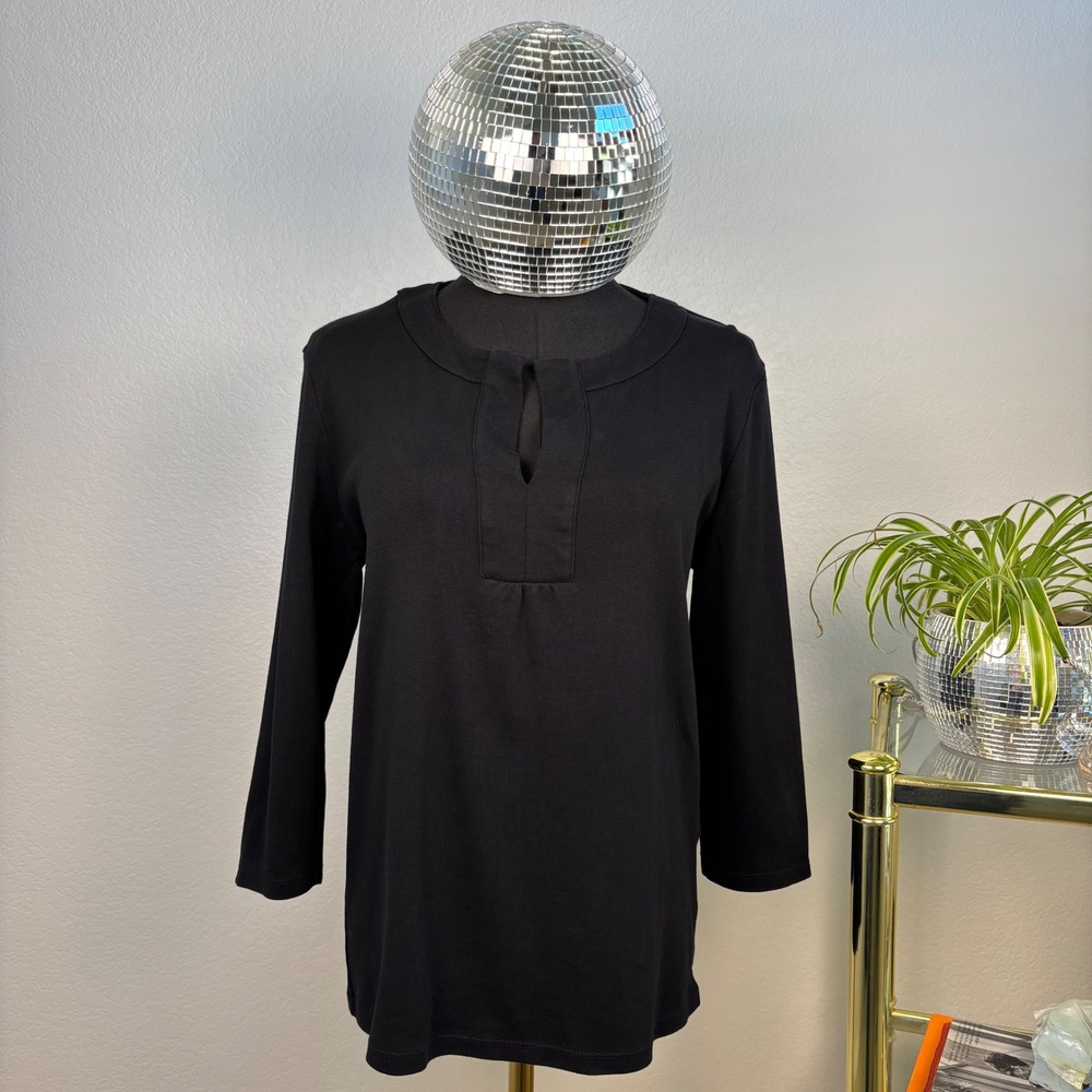 JONES NEW YORK SPORT Black Long Sleeve V-Neck Tunic Top Women's‎ Size L - Picture 2 of 11
